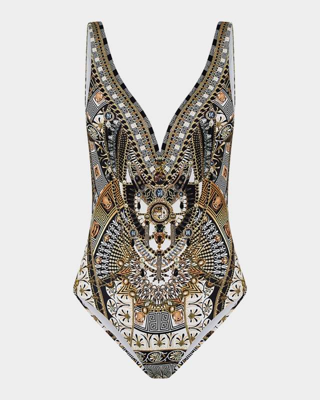 Temples of Dendara V Wire One-Piece Swimsuit